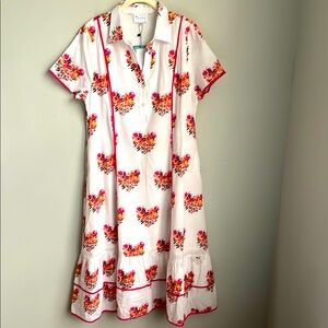 New Islapayal Floral Pink and White Dress Size Medium